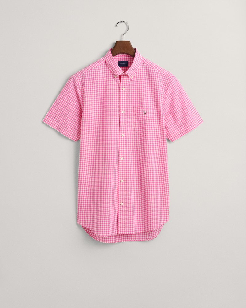 REG BROADCLOTH GINGHAM SS BD