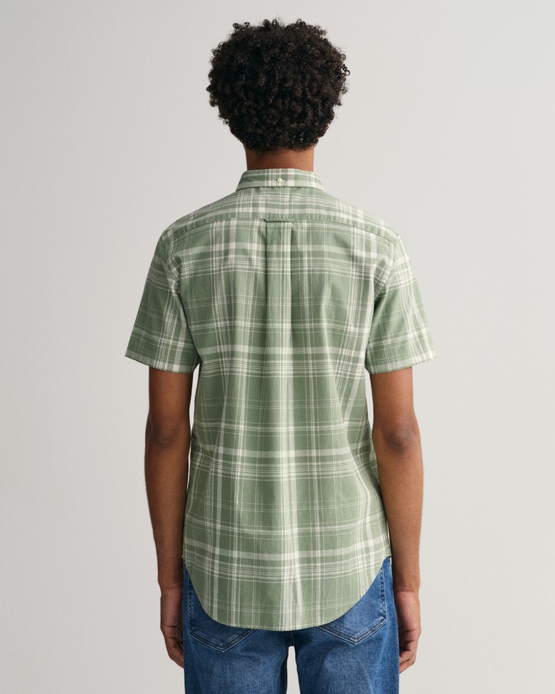 REG COTTON LINEN CHECK SS SHIRT