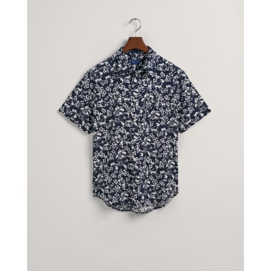 REG FLORAL COTTON LINEN SS SHIRT