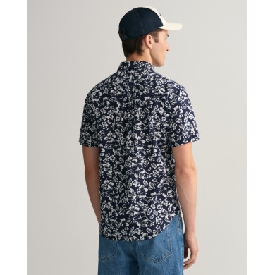 REG FLORAL COTTON LINEN SS SHIRT