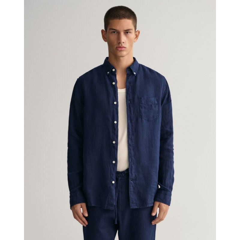 REG UT GMNT DYED LINEN SHIRT