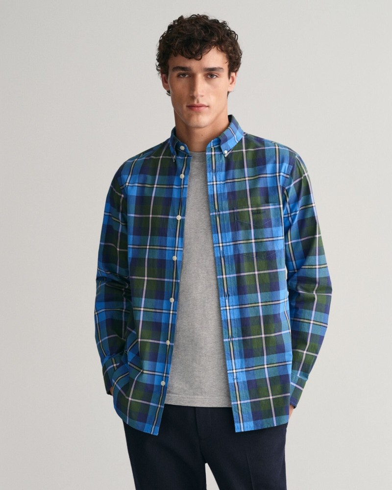 REG POPLIN LARGE CHECK SHIRT