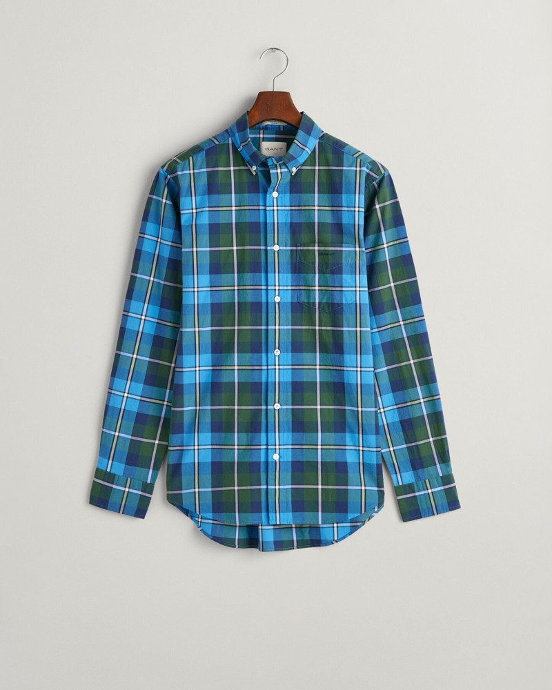 REG POPLIN LARGE CHECK SHIRT