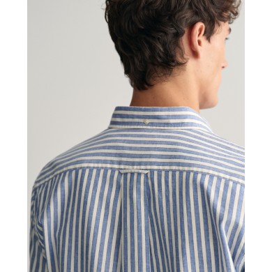 REG COTTON LINEN STRIPE SHIRT