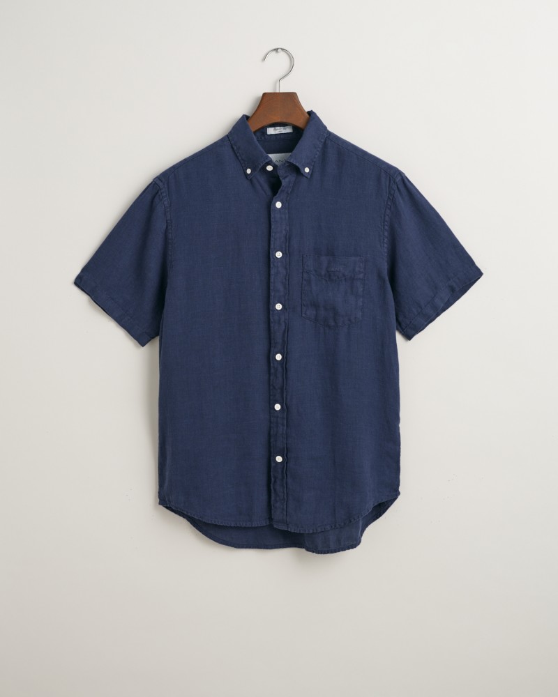 REG GMNT DYED LINEN SS SHIRT