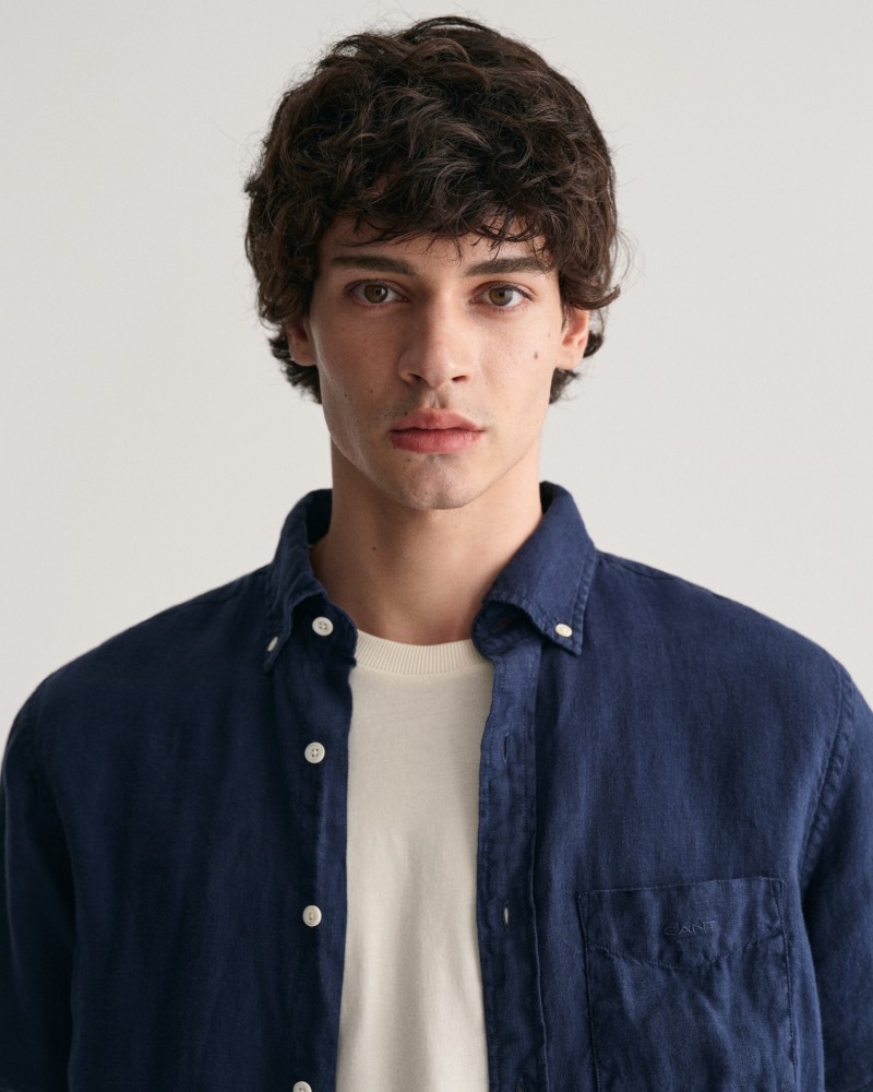 REG GMNT DYED LINEN SS SHIRT