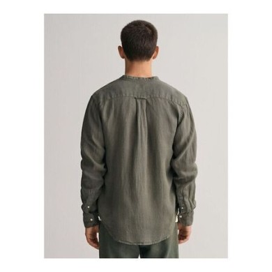 REG GMNT DYED LINEN BAND SHIRT