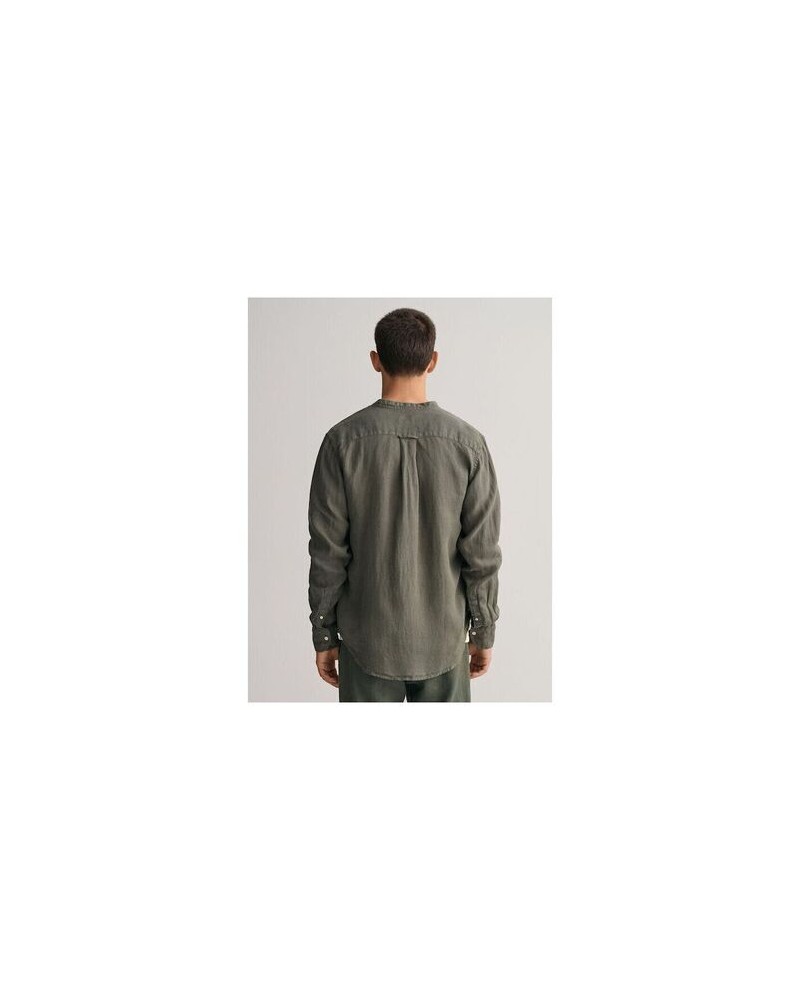 REG GMNT DYED LINEN BAND SHIRT