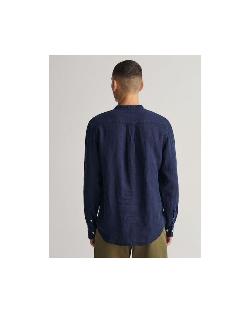 REG GMNT DYED LINEN BAND SHIRT