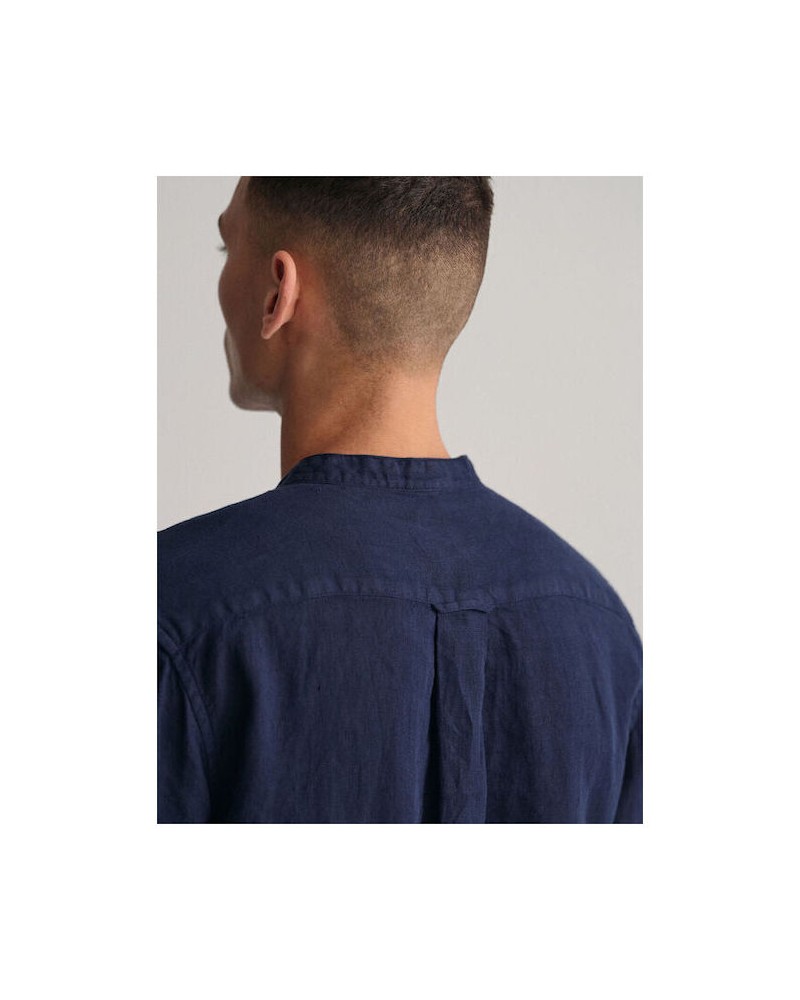 REG GMNT DYED LINEN BAND SHIRT