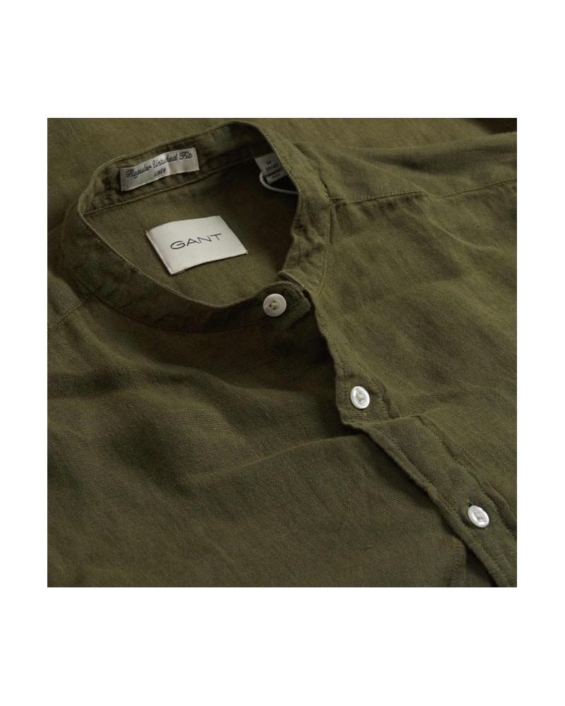 REG GMNT DYED LINEN BAND SHIRT