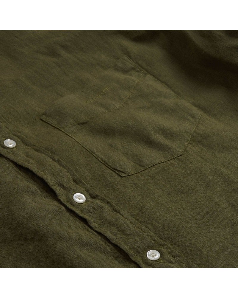 REG GMNT DYED LINEN BAND SHIRT