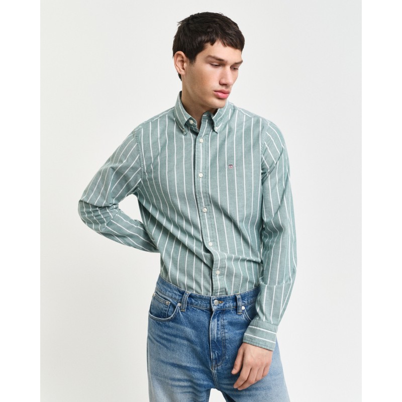 Slim Fit Striped Stretch Oxford Shirt