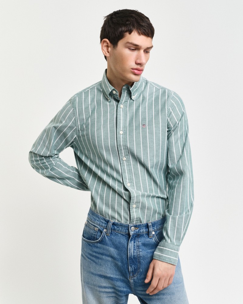 Slim Fit Striped Stretch Oxford Shirt