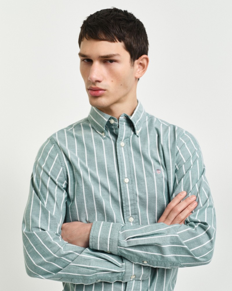 Slim Fit Striped Stretch Oxford Shirt