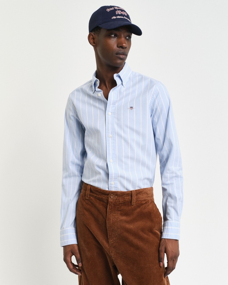 Slim Fit Striped Stretch Oxford Shirt