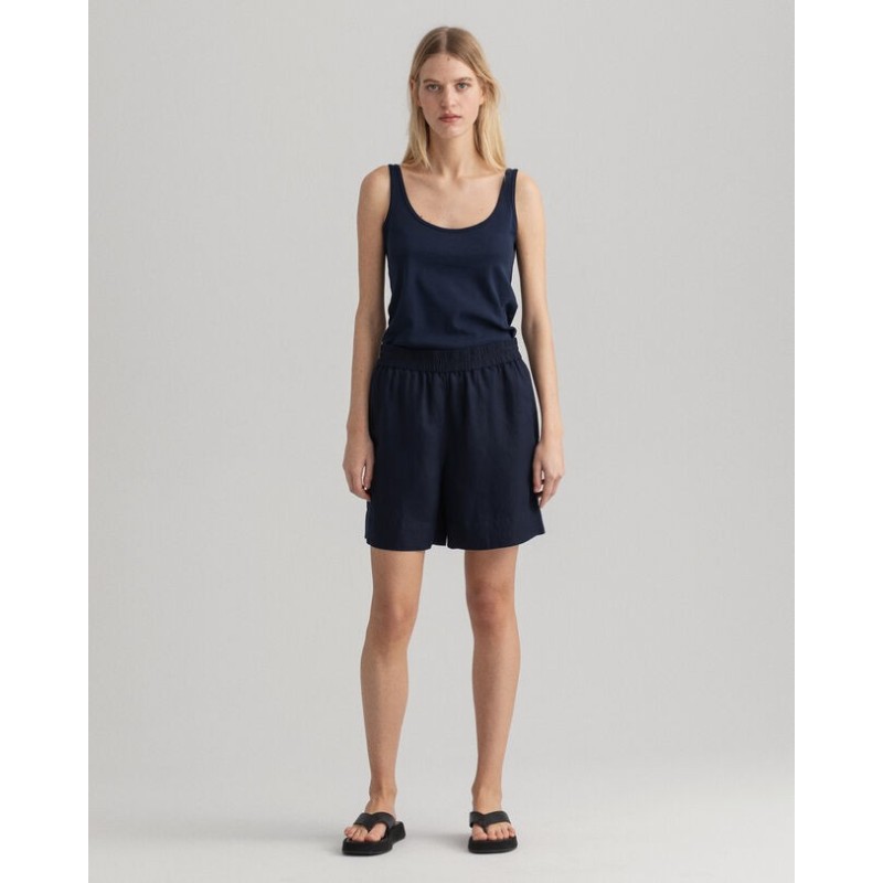 LINEN VISCOSE PULL-ON SHORTS