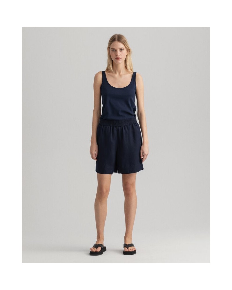 LINEN VISCOSE PULL-ON SHORTS