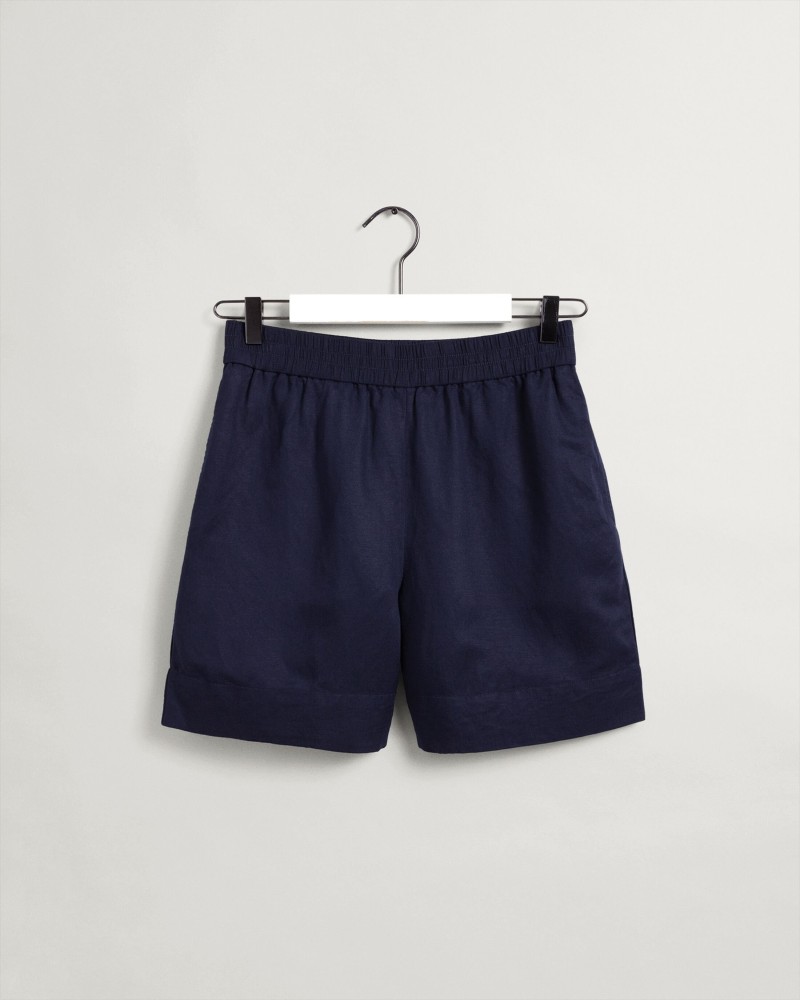 LINEN VISCOSE PULL-ON SHORTS