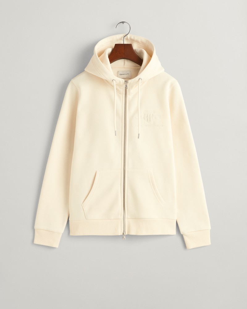 Tonal Shield Zip Hoodie