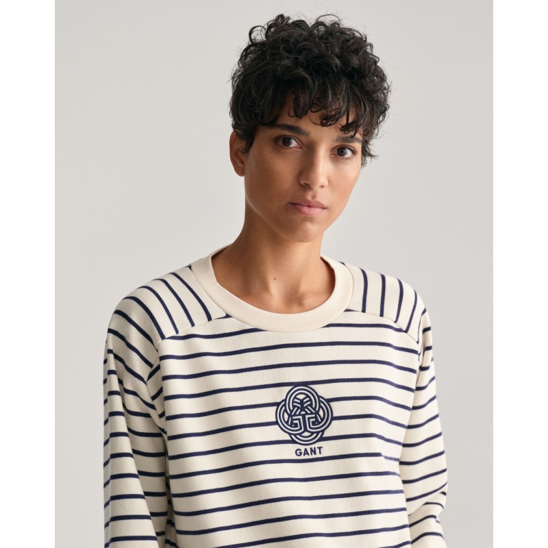 STRIPED MONOGRAM C-NECK SWEAT