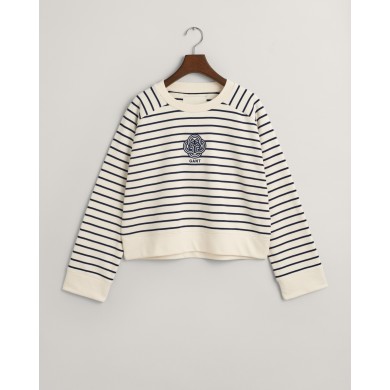 STRIPED MONOGRAM C-NECK SWEAT