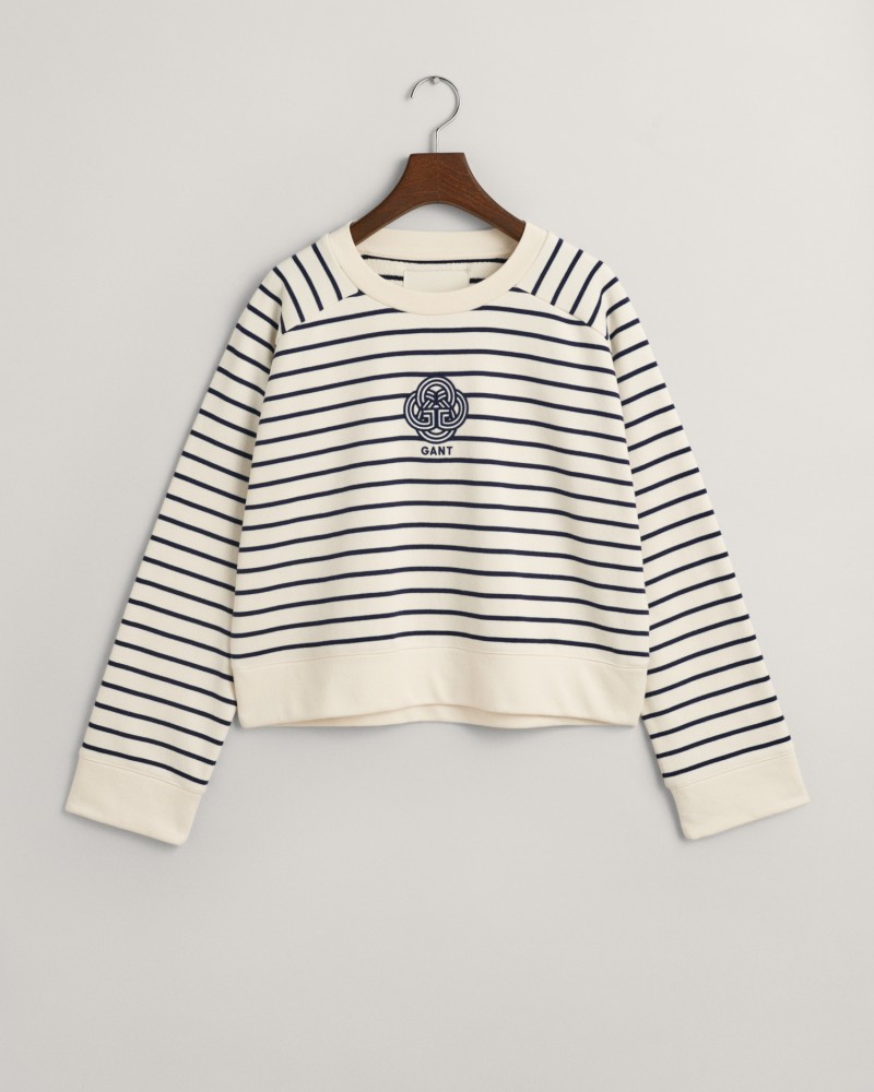 STRIPED MONOGRAM C-NECK SWEAT