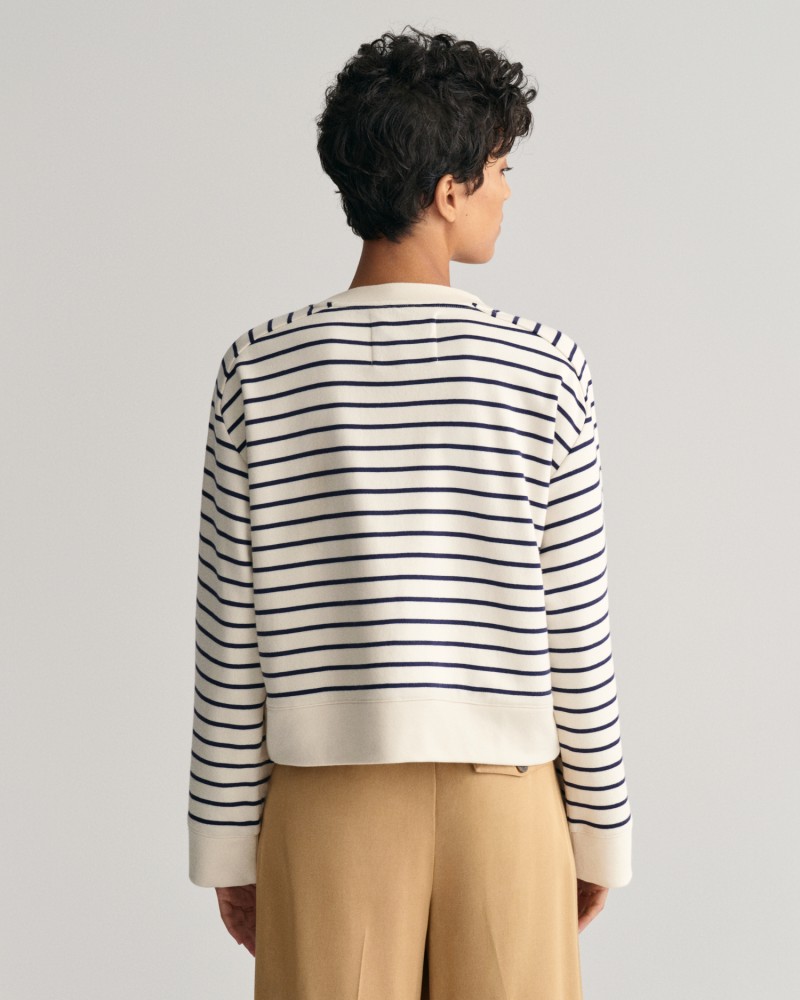 STRIPED MONOGRAM C-NECK SWEAT