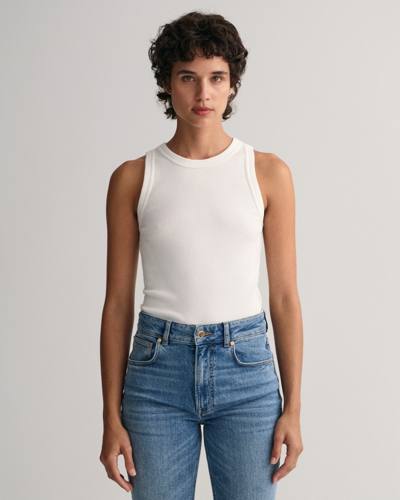 HIGH NECK RIB TANK TOP