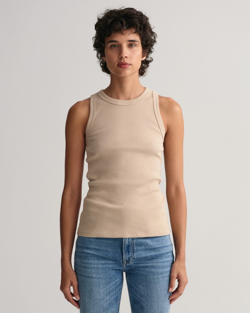 HIGH NECK RIB TANK TOP