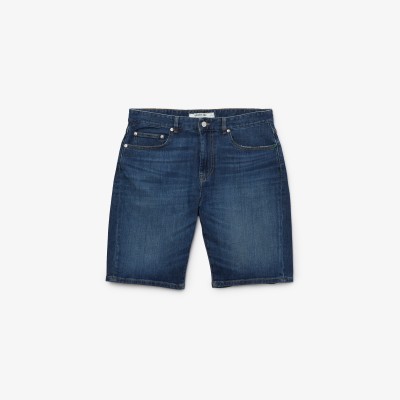 Bermuda en denim de coton stretch coupe slim pour homme