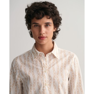 REG CHAIN PRINT COTTON VOILE SHIRT