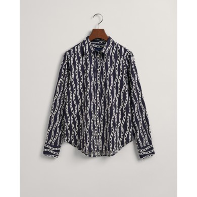 REG CHAIN PRINT COTTON VOILE SHIRT