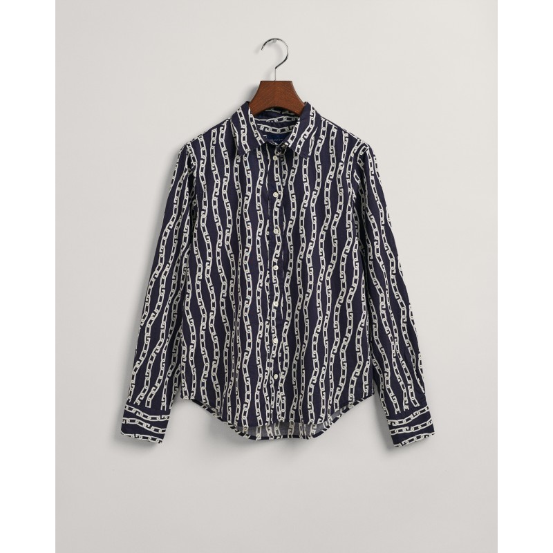 REG CHAIN PRINT COTTON VOILE SHIRT