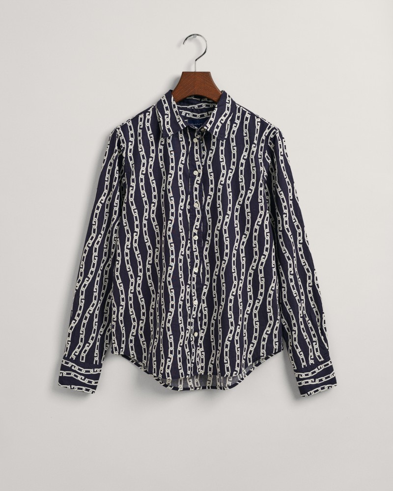 REG CHAIN PRINT COTTON VOILE SHIRT