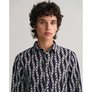 REG CHAIN PRINT COTTON VOILE SHIRT