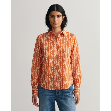 REG CHAIN PRINT COTTON VOILE SHIRT