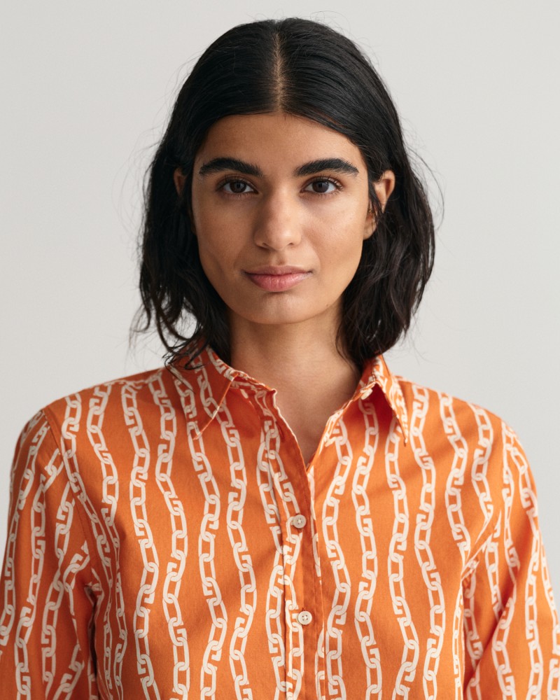 REG CHAIN PRINT COTTON VOILE SHIRT