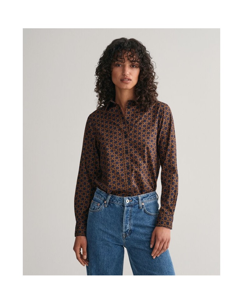 REG GEOMETRIC COT VOILE SHIRT