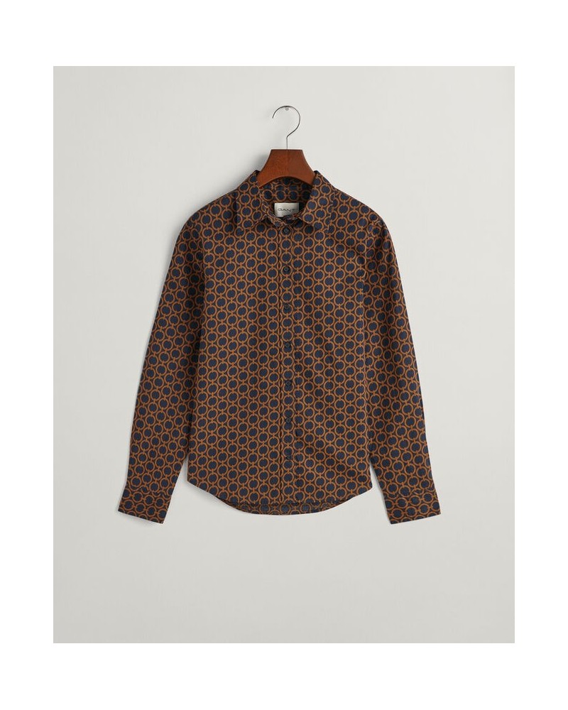 REG GEOMETRIC COT VOILE SHIRT