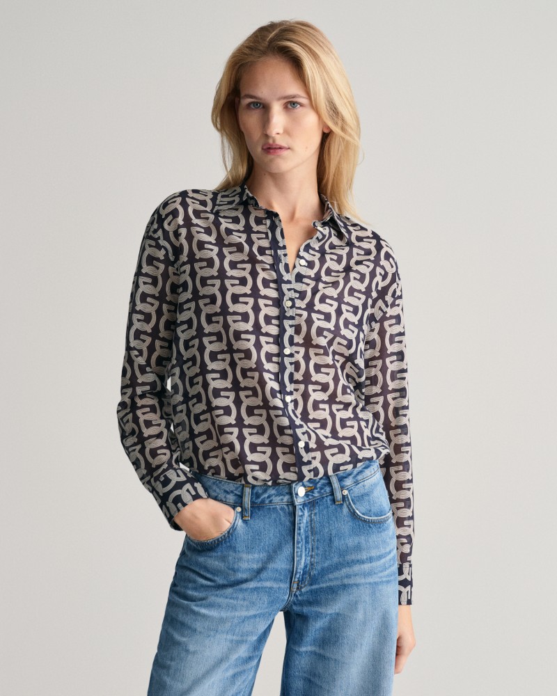 REL G PATTERN COT SILK SHIRT