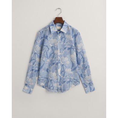 REG MAGNOLIA PRINT COT SILK SHIRT