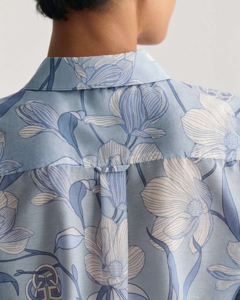 REG MAGNOLIA PRINT COT SILK SHIRT