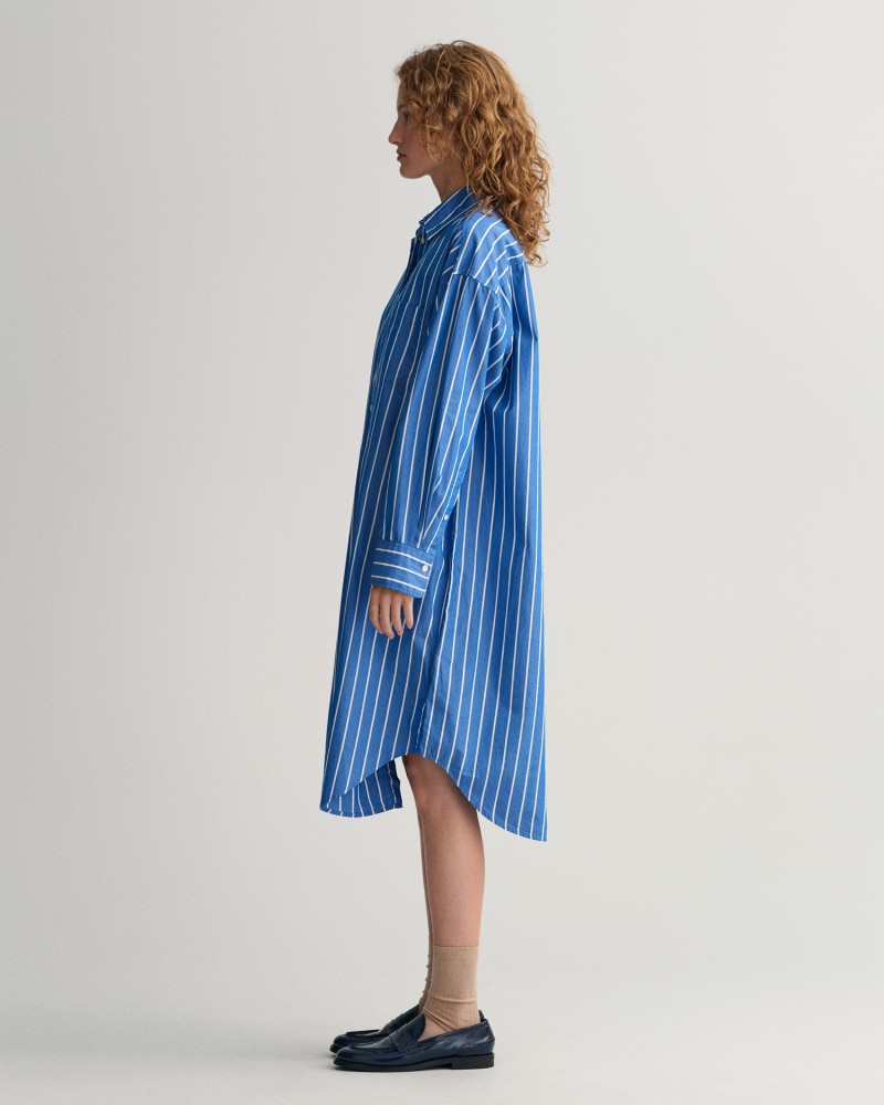 OS STRIPED SHIRT DRESS