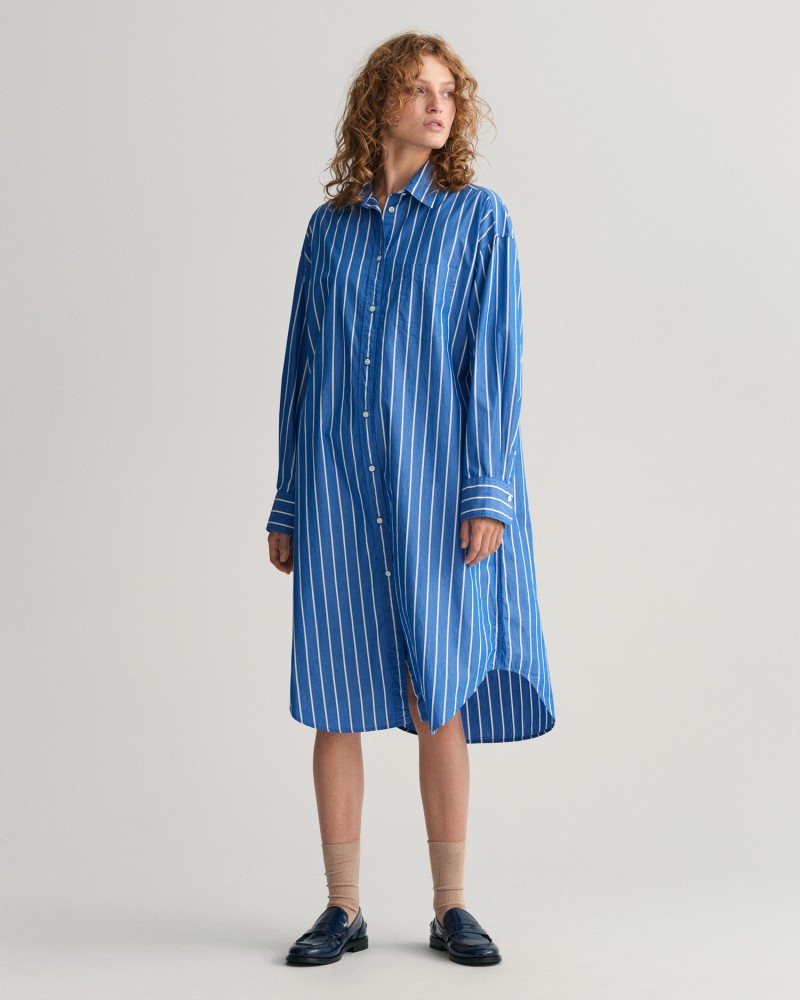 OS STRIPED SHIRT DRESS