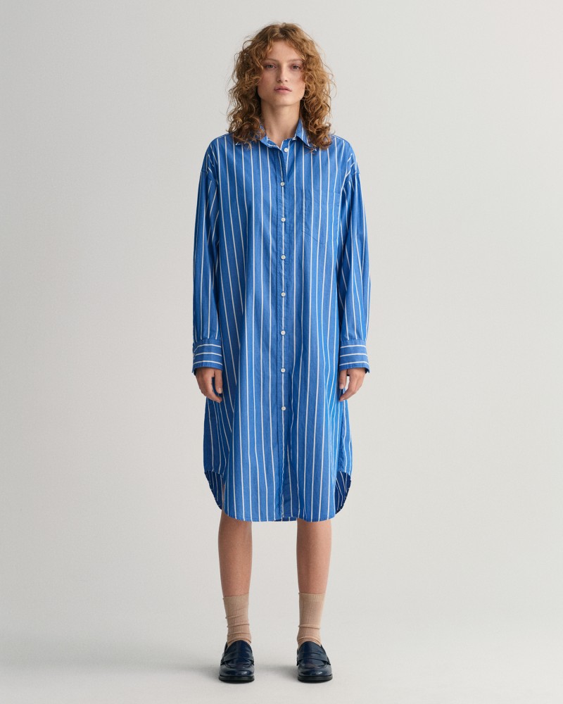 OS STRIPED SHIRT DRESS