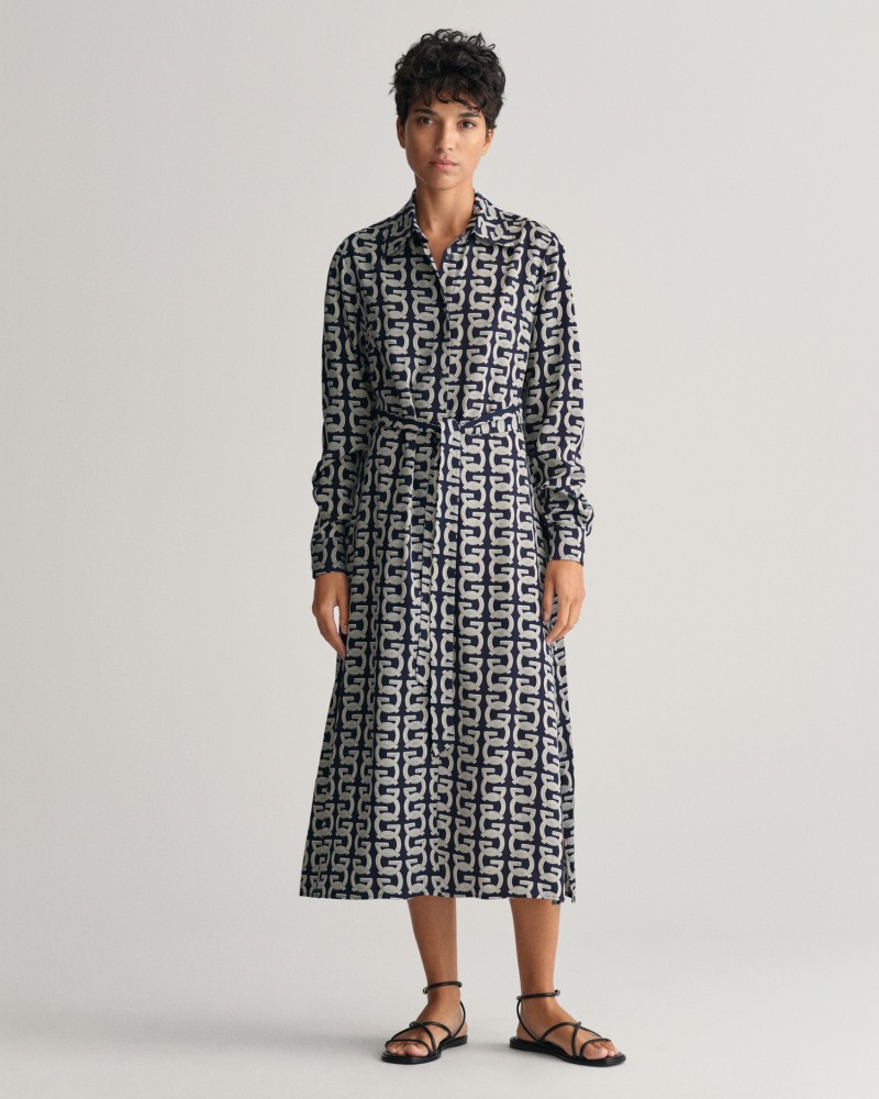 SLIM G PATTERN SHIRT DRESS