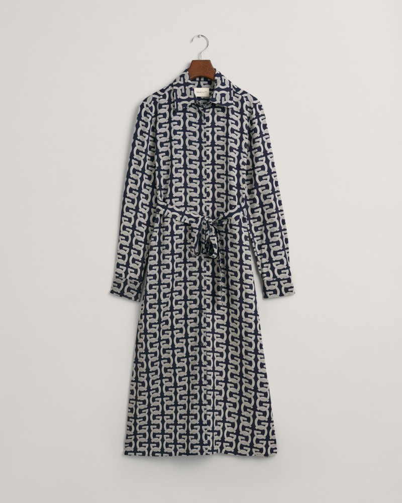 SLIM G PATTERN SHIRT DRESS