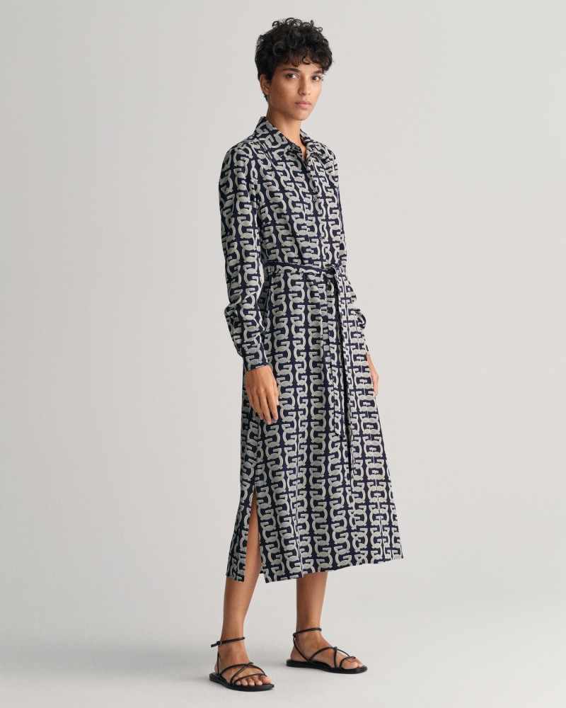 SLIM G PATTERN SHIRT DRESS