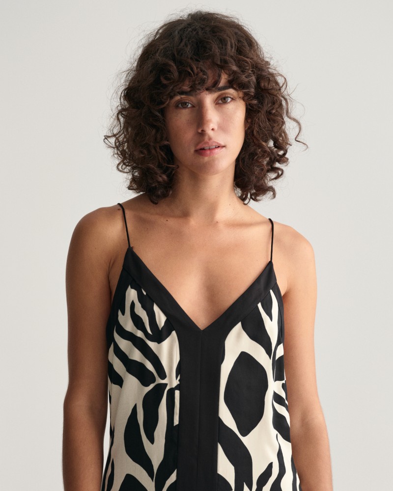 PALM PRINT STRAP DRESS